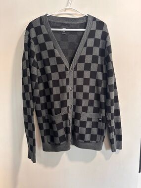 Vans Gray & Black Checkered Women's/Unisex Cardigan